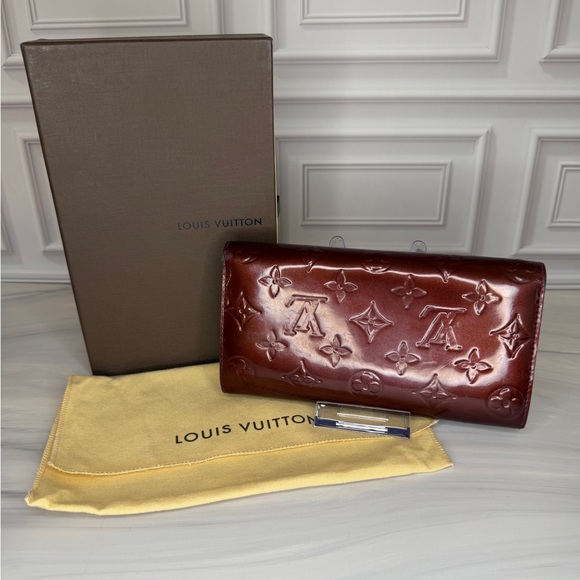 Louis Vuitton Vernis Long Wallet – Amarante | Box & Dust Bag | Initials AS - Picture 3 of 15